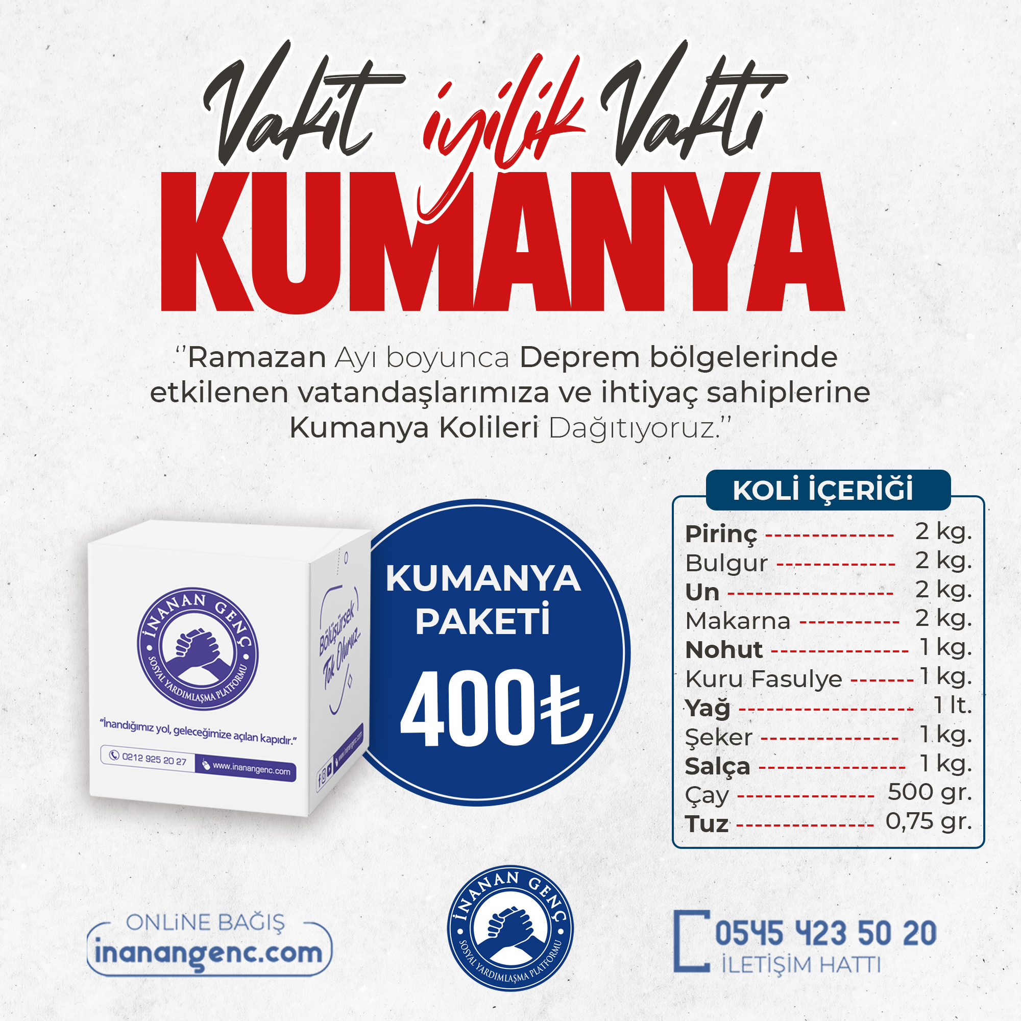 Kumanya Bağışı (Yurtiçi)